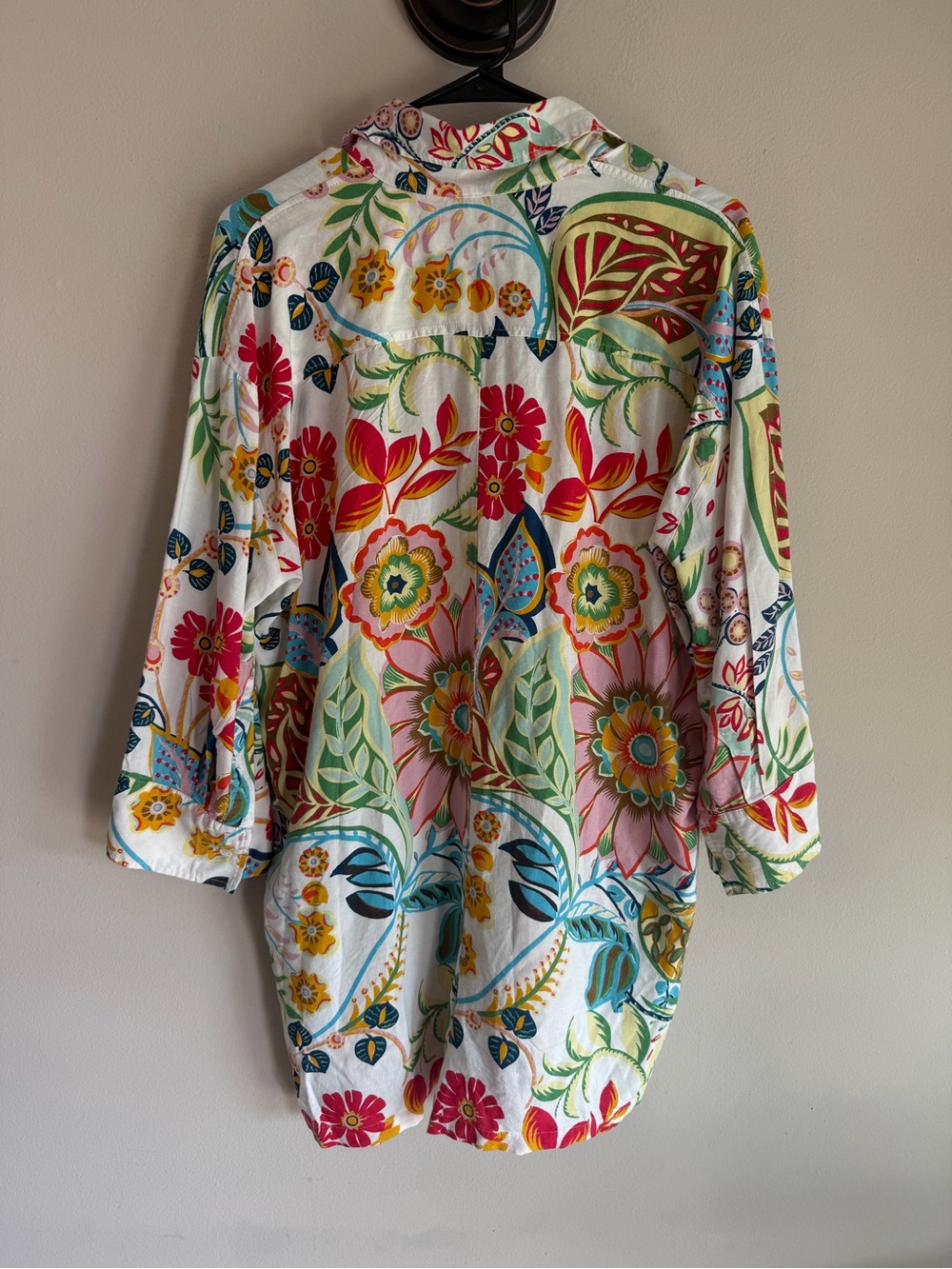 Zara Vibrant Floral Printed Linen-Blend Cutout Romper Size XS